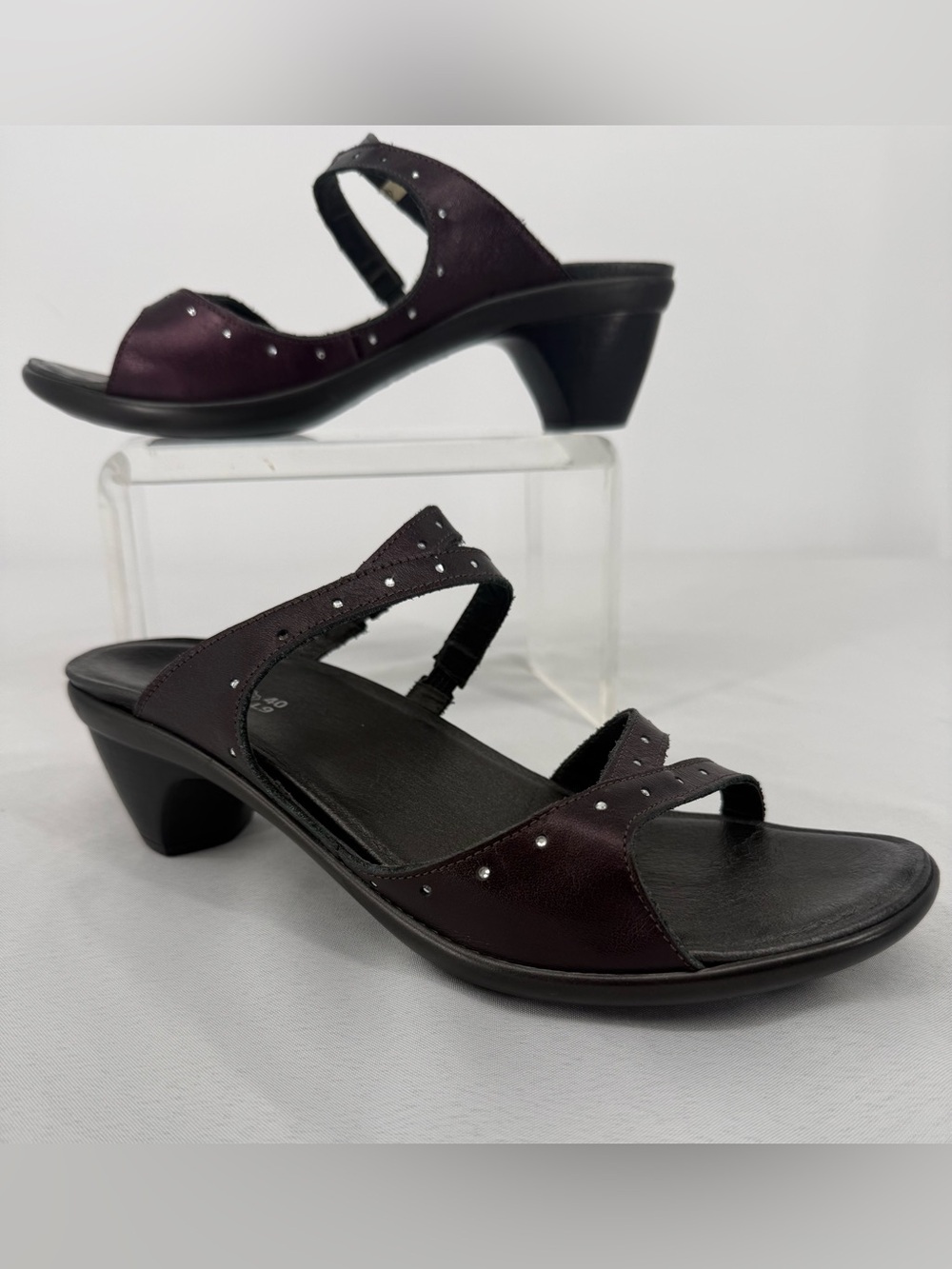 Naot Women's Strappy Rhinestone Comfort Sandals in Dark Plum Size 9 EU 40